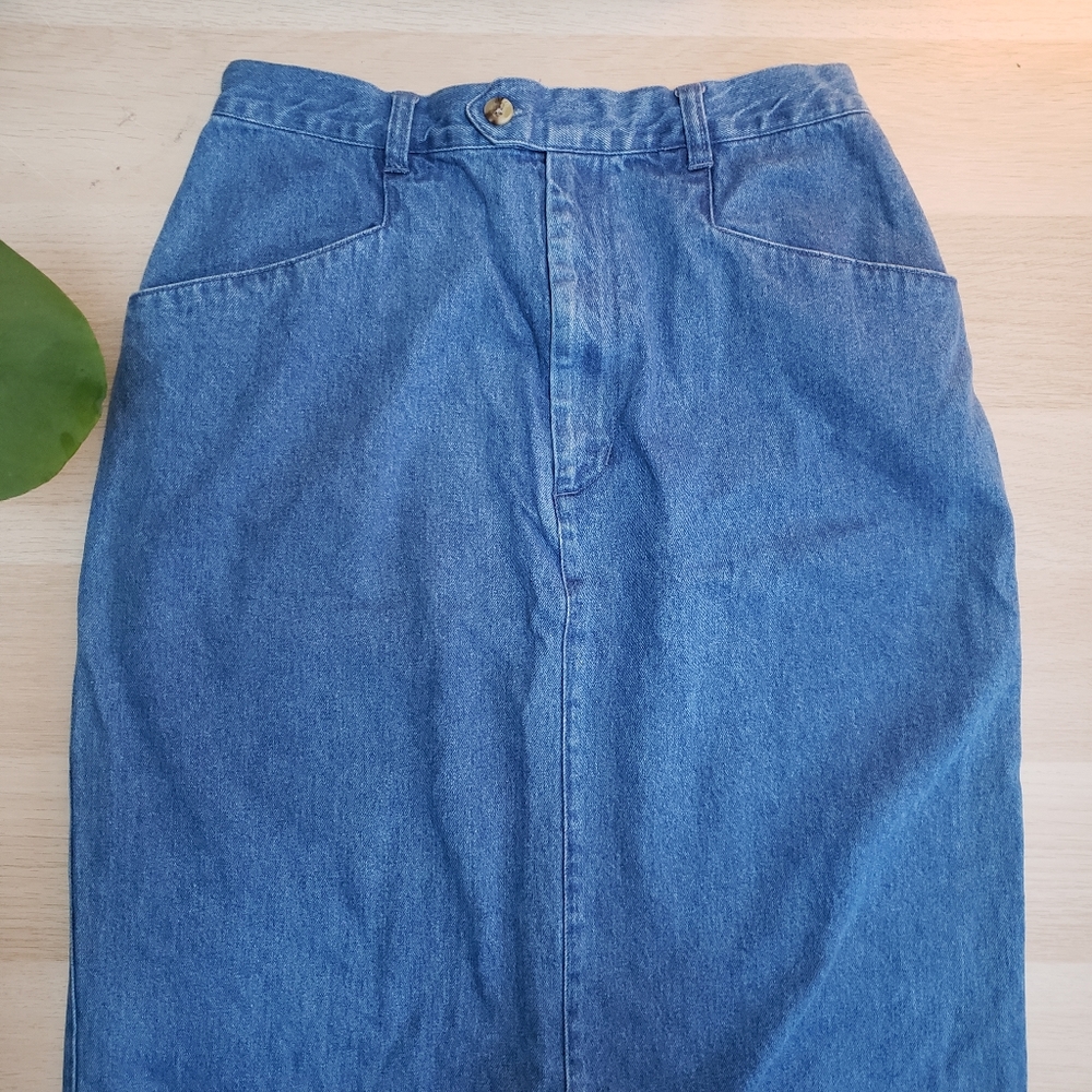 Midi Vinatge Denim Skirt